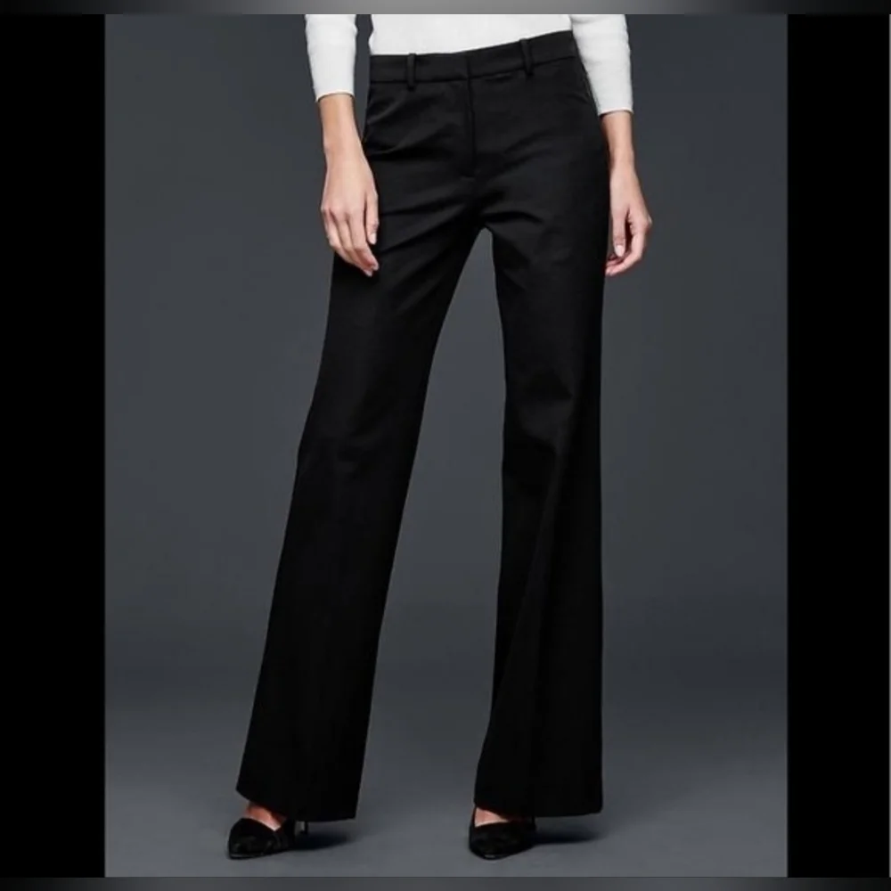 Gap bi stretch flare black stretchy pants 90s y2k minimalist size 8 Reg